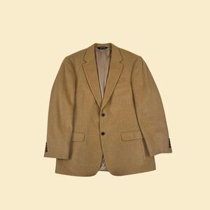 2000s camel hair sportcoat by Stafford, size 42L vintage brown blazer jacket